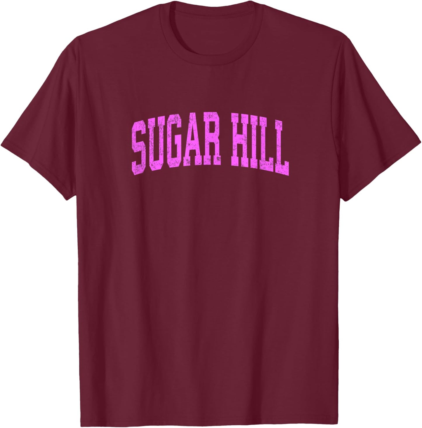 Sugar Hill Georgia GA Vintage Athletic Sports Pink Design T-Shirt - T-Shirt | Maroon