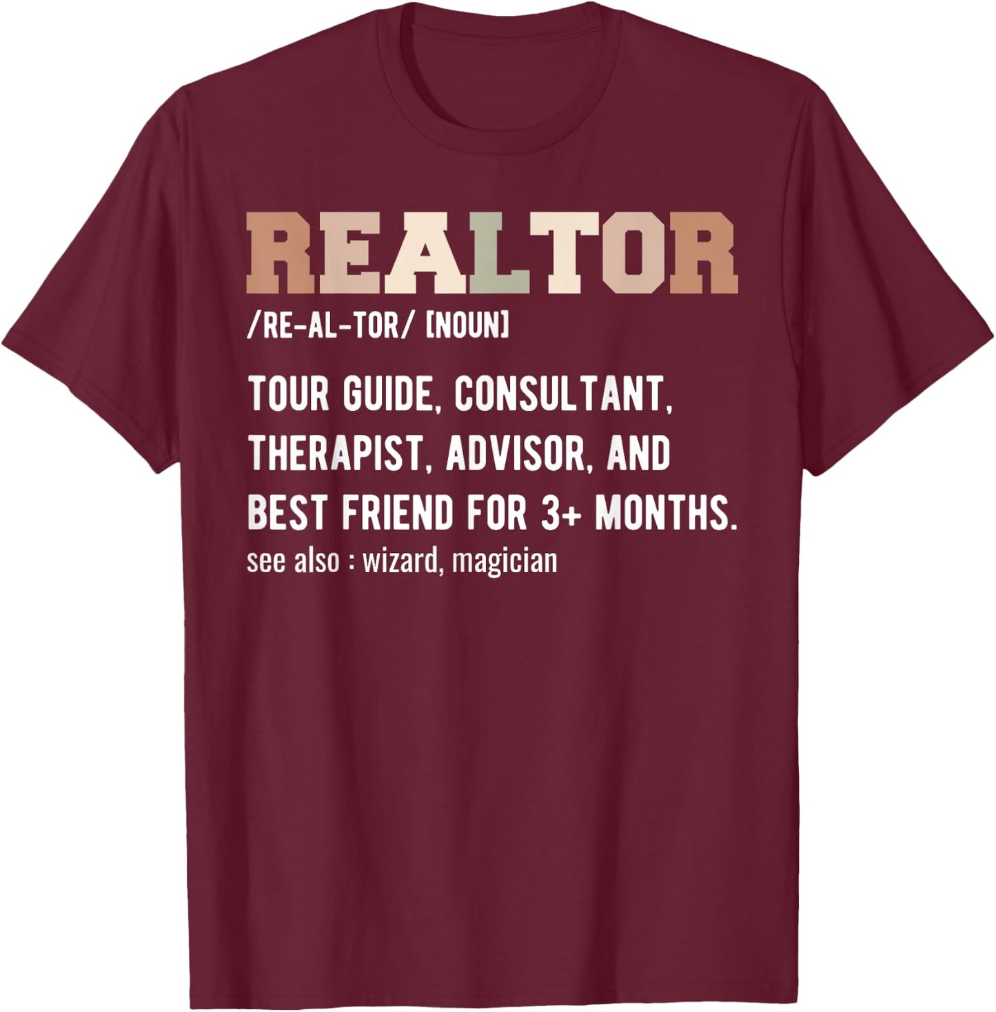 Funny Real Estate Agent Realtor Definition - Realtor T-Shirt - T-Shirt | Maroon