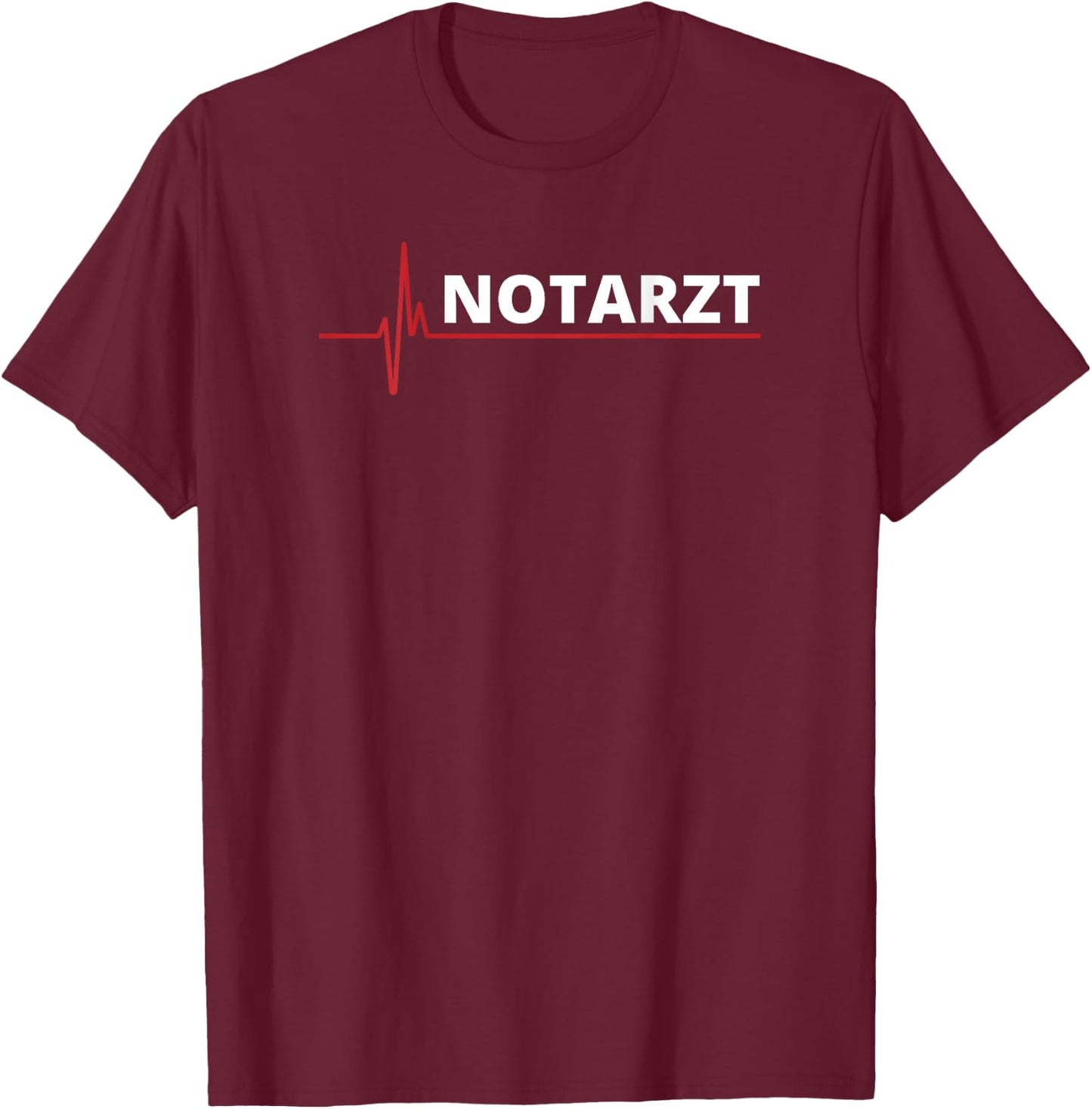 Emergency Doctor EKG Back Print Back Lettering Emergency Doctor T-Shirt - T-Shirt | Maroon