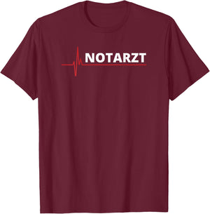 Emergency Doctor EKG Back Print Back Lettering Emergency Doctor T-Shirt - T-Shirt | Maroon