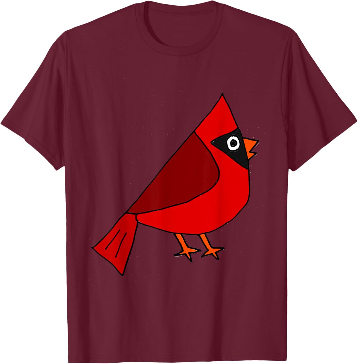 SmileteesBirds Cool Cardinal Red Bird Art T-Shirt - T-Shirt | Maroon