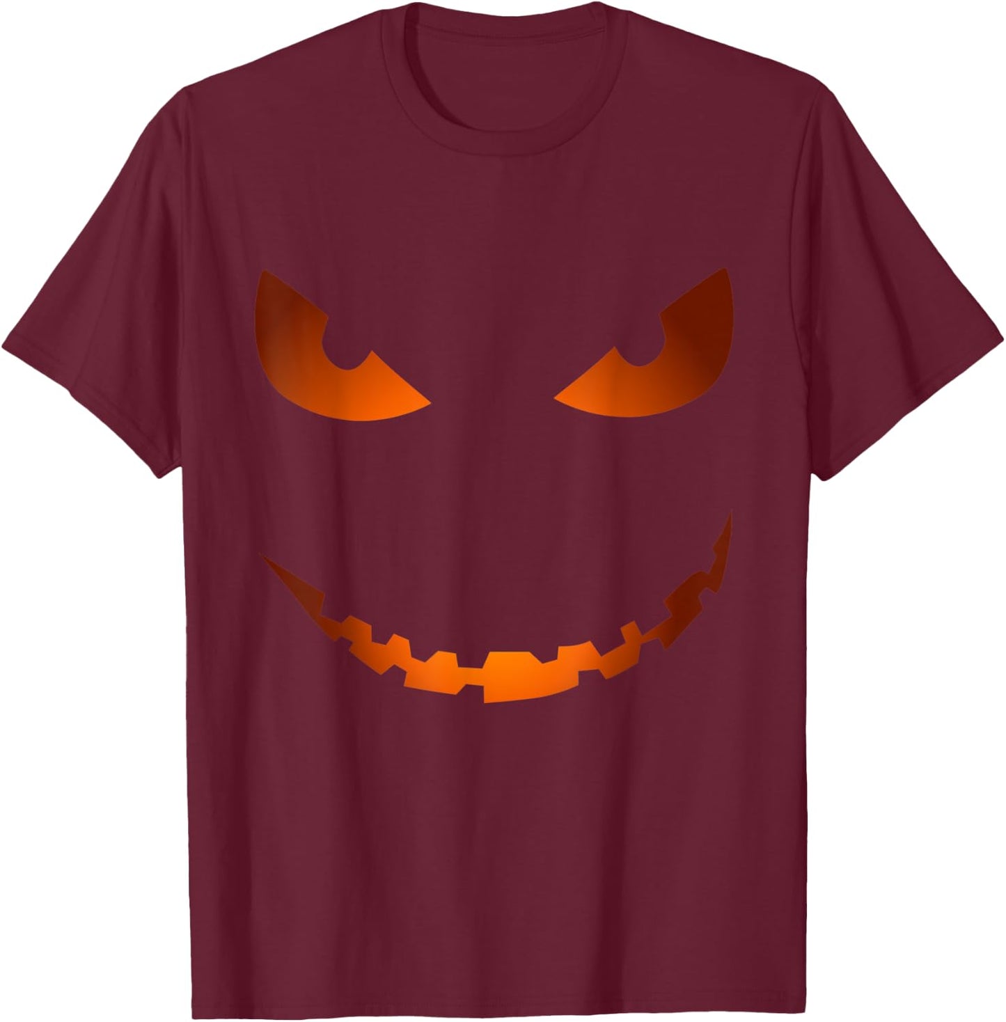 Scary Pumpkin Face Jack O'Lantern - Halloween Funny Costume T-Shirt - T-Shirt | Maroon