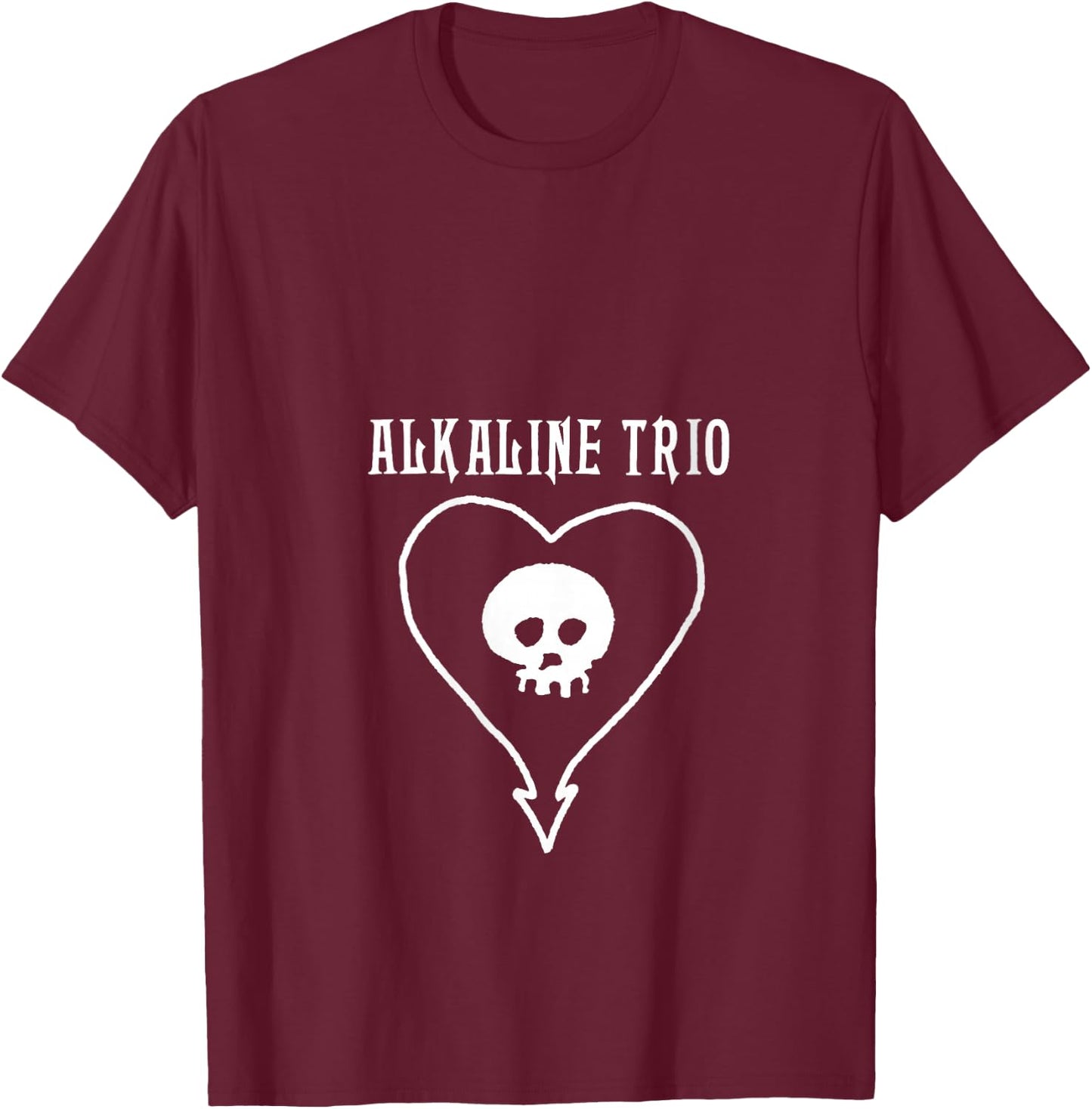 Alkaline Trio - Official Merchandise - Classic Heartskull V-Neck T-Shirt - T-Shirt | Maroon