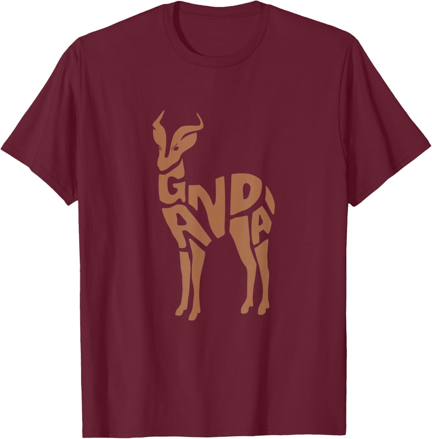 Ugandan Kob Uganda Word Art - Funny African Animal T-Shirt - T-Shirt | Maroon