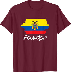 Ecuadorianische Flagge Ecuador T-Shirt - T-Shirt | Maroon