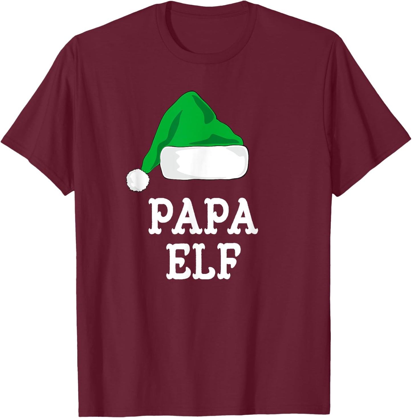 Family The Papa Elf Christmas Matching Pajama Funny Xmas T-Shirt - T-Shirt | Maroon