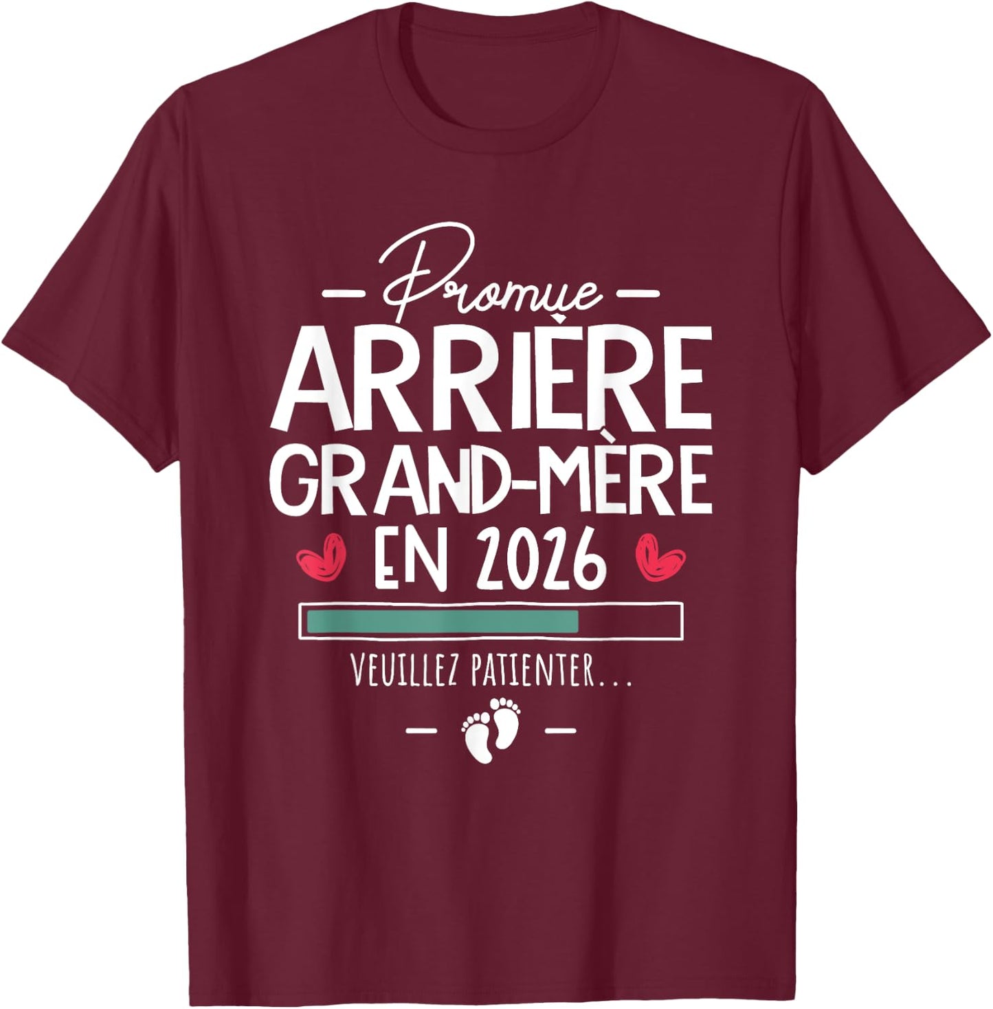 Promoted Great Grandmother 2026 - Surprise Pregnancy Family T-Shirt - T-Shirt | Maroon