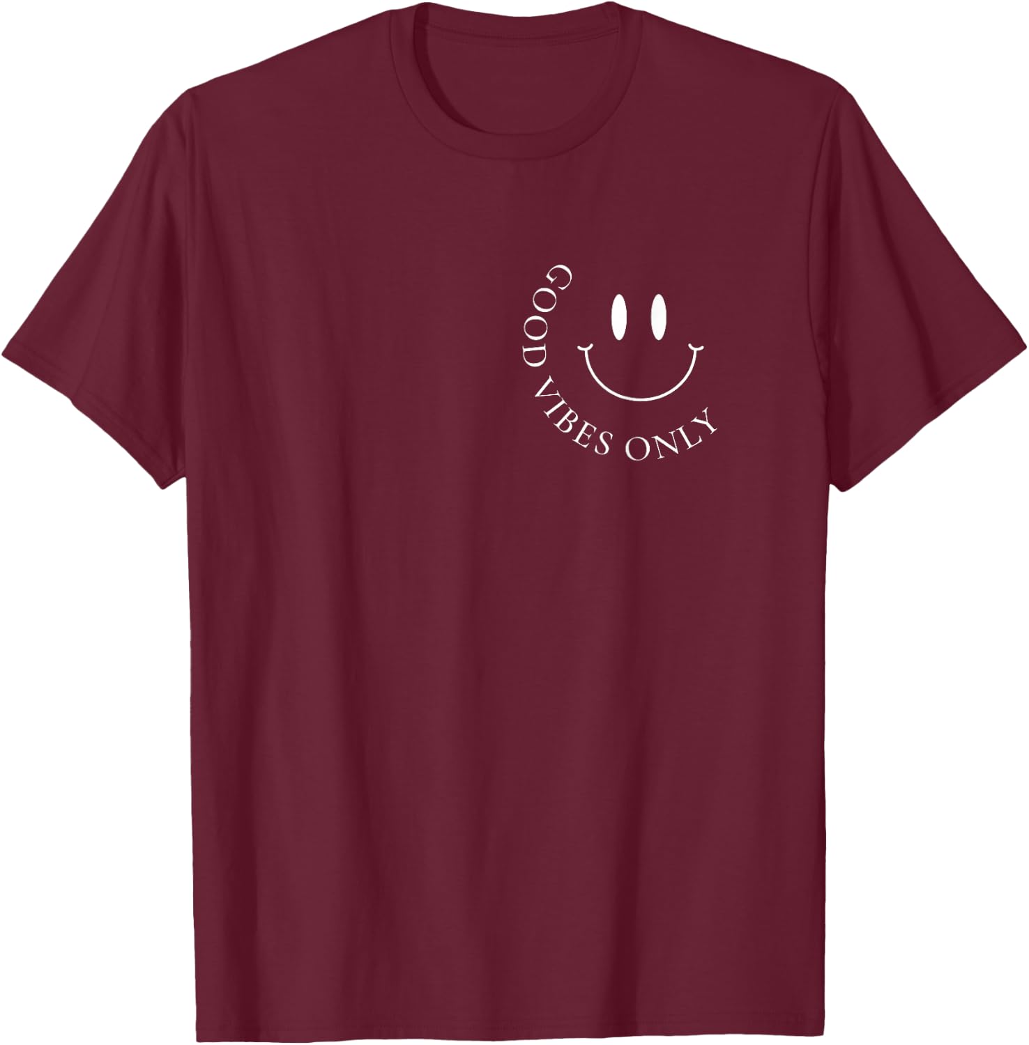 Good Vibes Only Good Energy Good People Peacelover T-Shirt - T-Shirt | Maroon