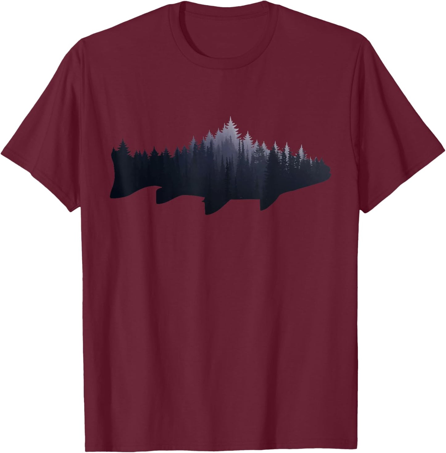 Trout - Fly Fishing Nature Outdoor Fisherman Gift T-Shirt - T-Shirt | Maroon