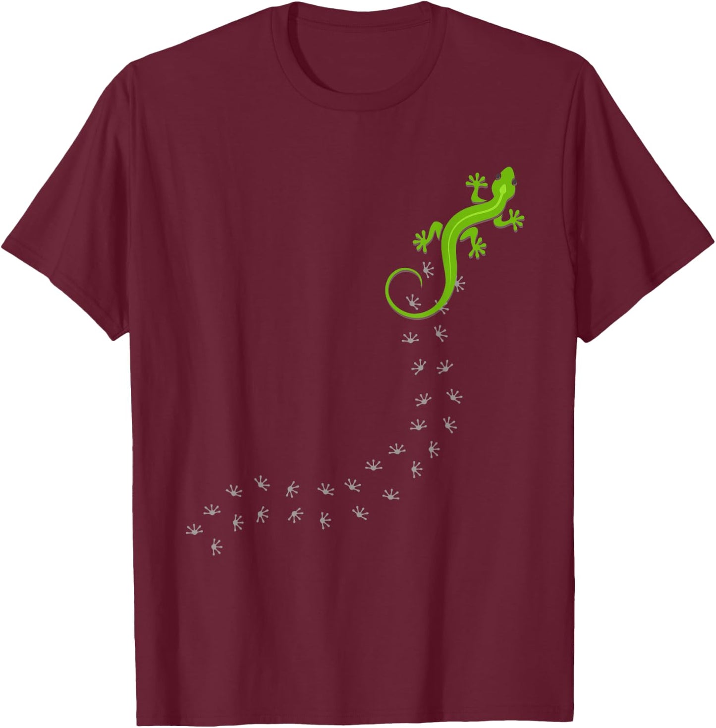 Funny Lizard Climbing Foot Tracks Reptile Lover T-Shirt - T-Shirt | Maroon