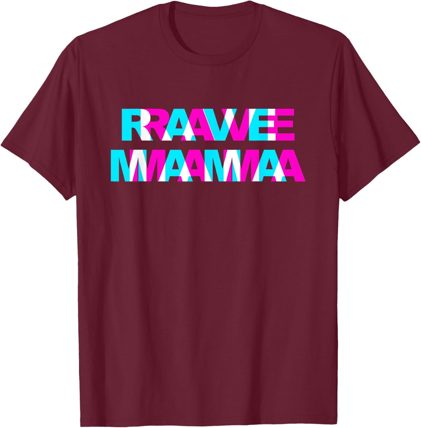 Rave Mama EDM Music Festival Mother Optical Illusion Trippy T-Shirt - T-Shirt | Maroon