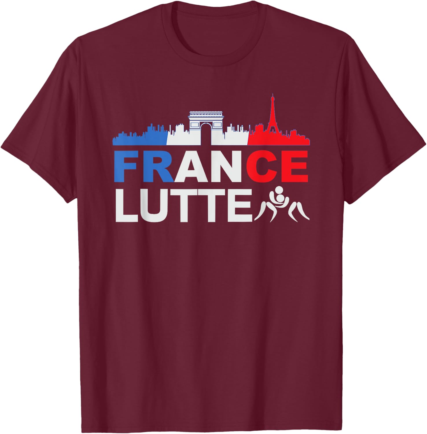France Flag Fight Gift Jersey Fight , Black, S T-Shirt - T-Shirt | Maroon