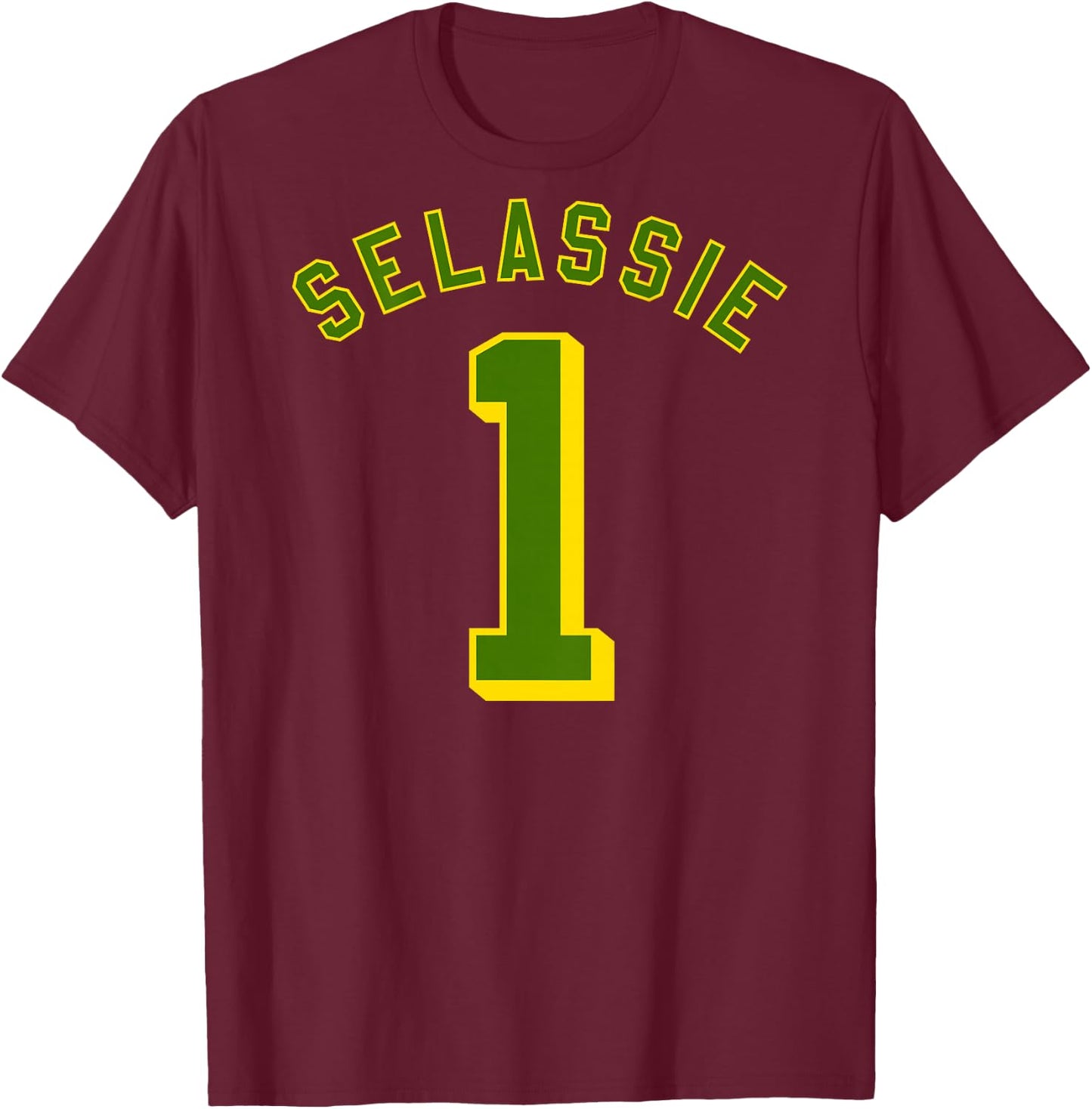 Haile Selassie 1 Jah Ras Tafari Roots Reggae Rasta , Red, S T-Shirt - T-Shirt | Maroon