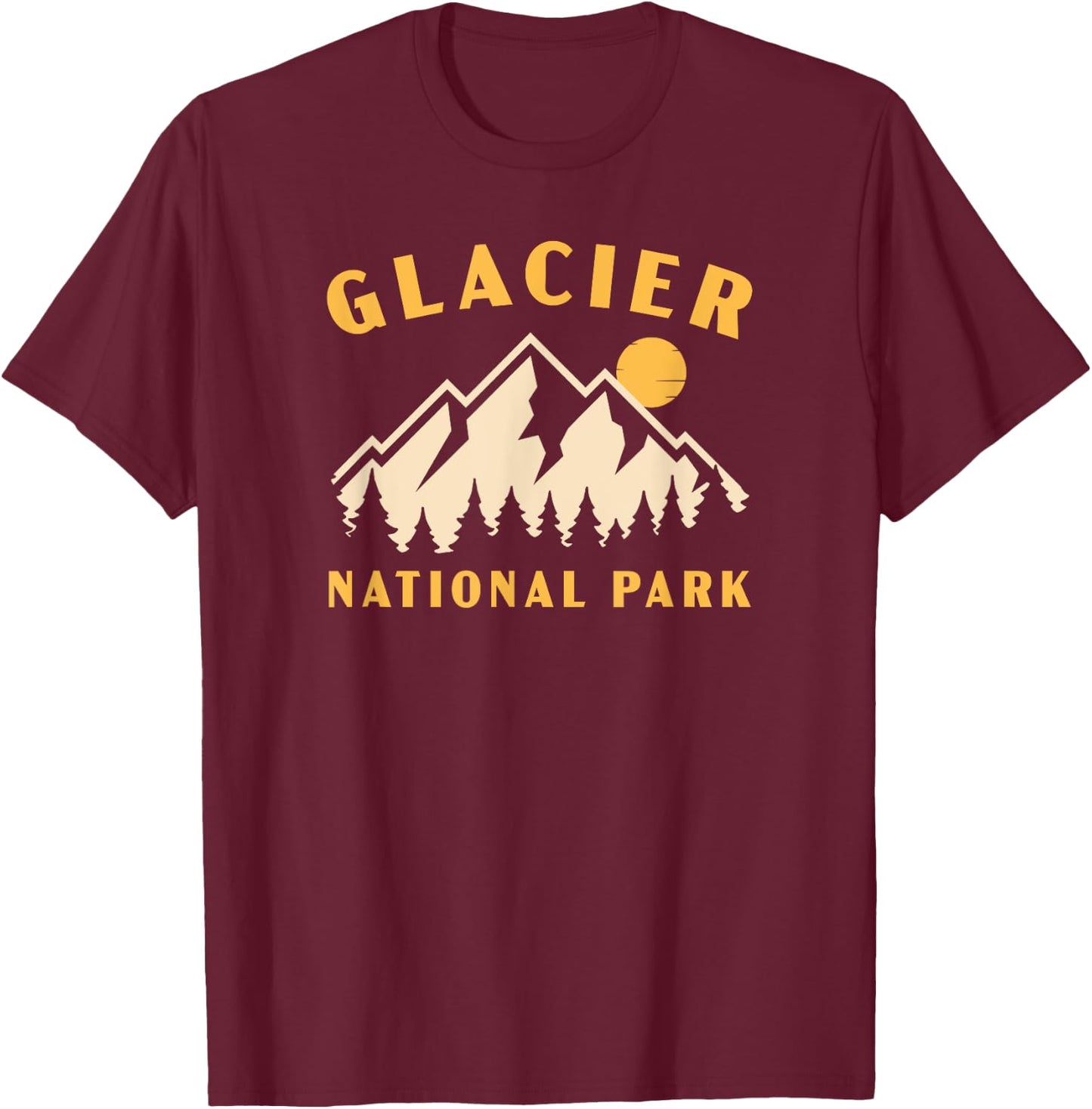 Glacier National Park Montana Women Men Kids Hiking Souvenir T-Shirt - T-Shirt | Maroon