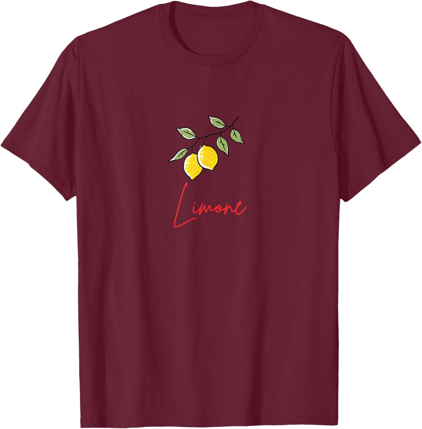 Limone Zitronen Design, Illustration Sommer Obst Motiv T-Shirt - T-Shirt | Maroon