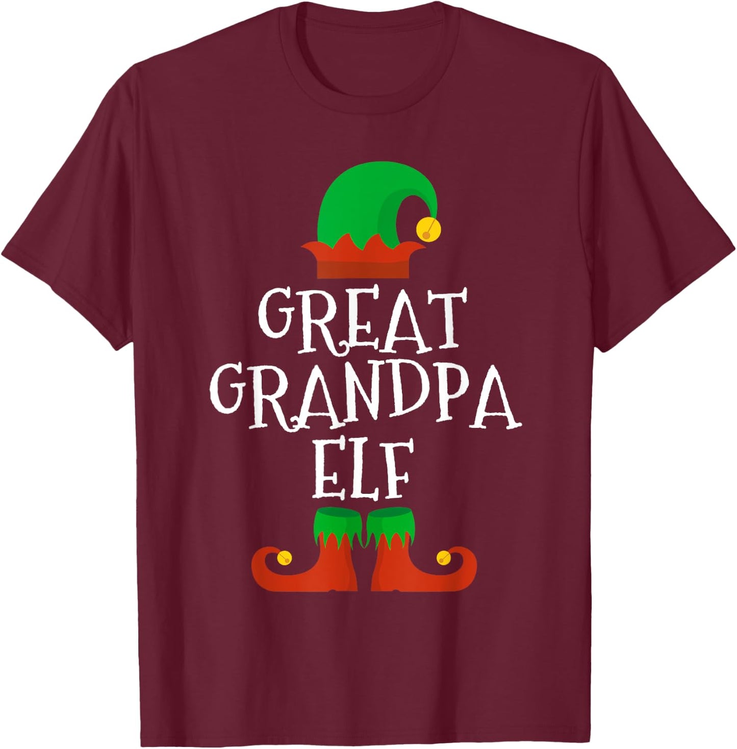 Family I'm The Great Grandpa Elf Christmas Matching Pajama T-Shirt - T-Shirt | Maroon