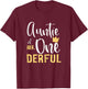 Auntie of Mr Onederful 1st Birthday First One-Derful Theme T-Shirt - T-Shirt | Maroon