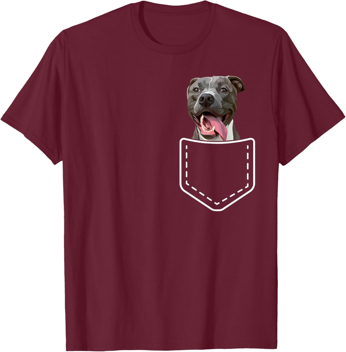 Funny Pitbull Inside Pocket Pittie Dog Lover Men Women Kids T-Shirt - T-Shirt | Maroon