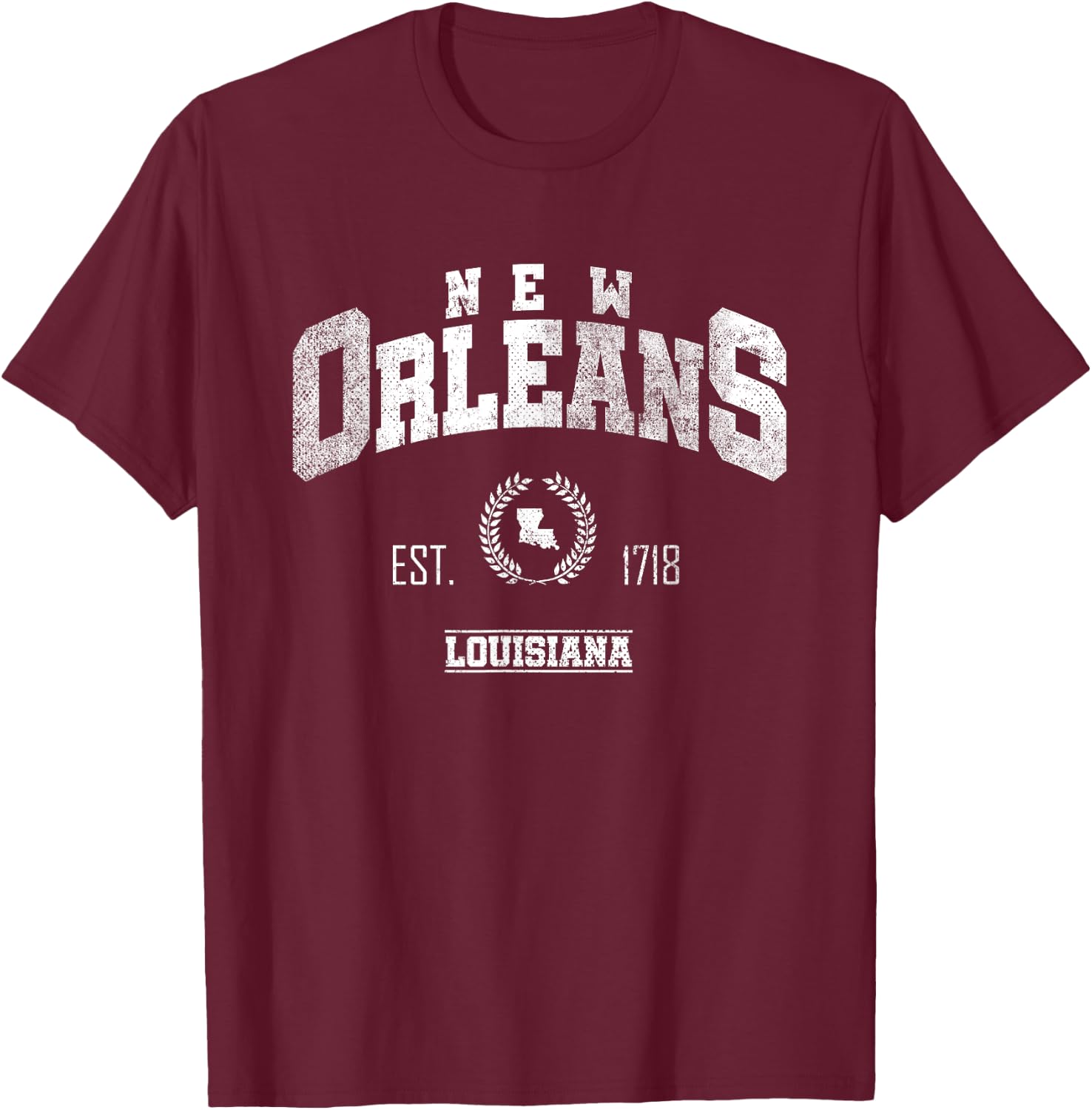 New Orleans LA | Louisiana | Vintage Throwback T-Shirt - T-Shirt | Maroon