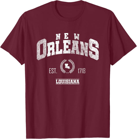 New Orleans LA | Louisiana | Vintage Throwback T-Shirt - T-Shirt | Maroon