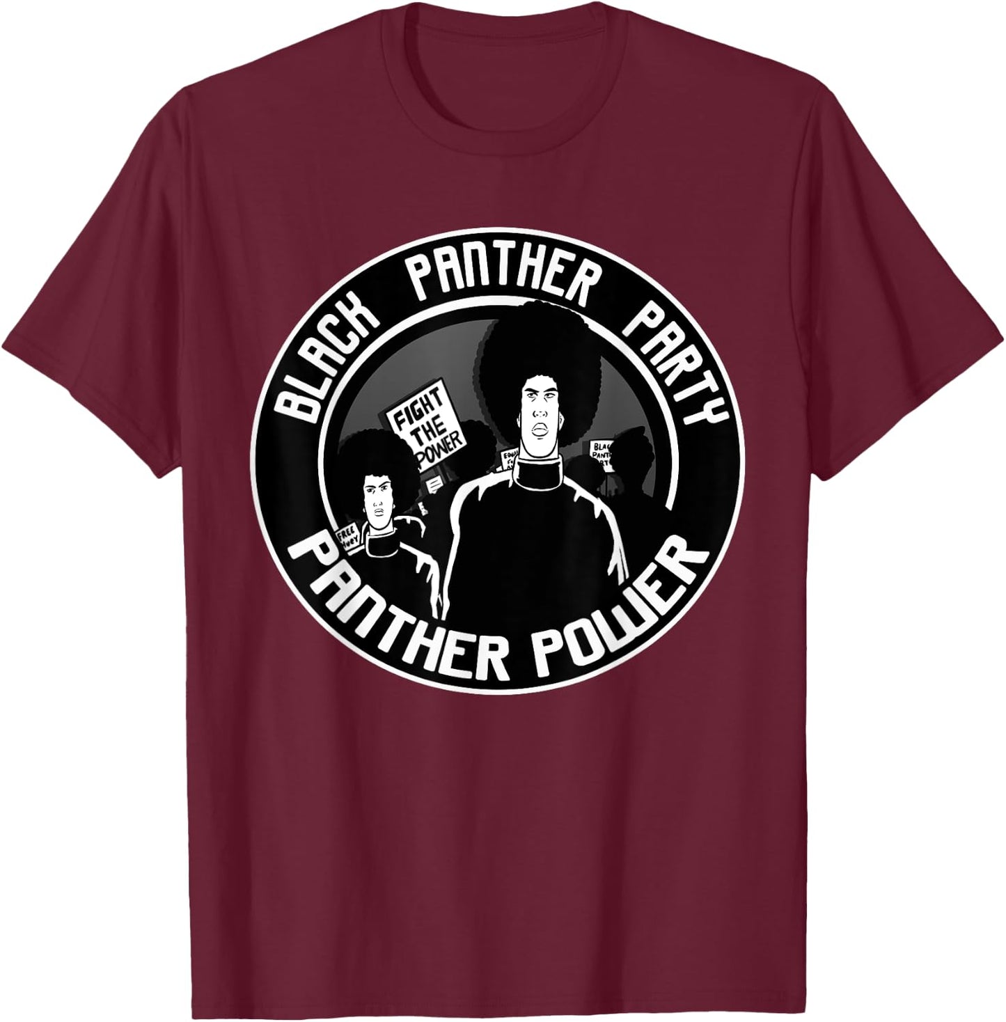 Black Power Panther Party Civil Rights Supporter 1966 T-Shirt - T-Shirt | Maroon