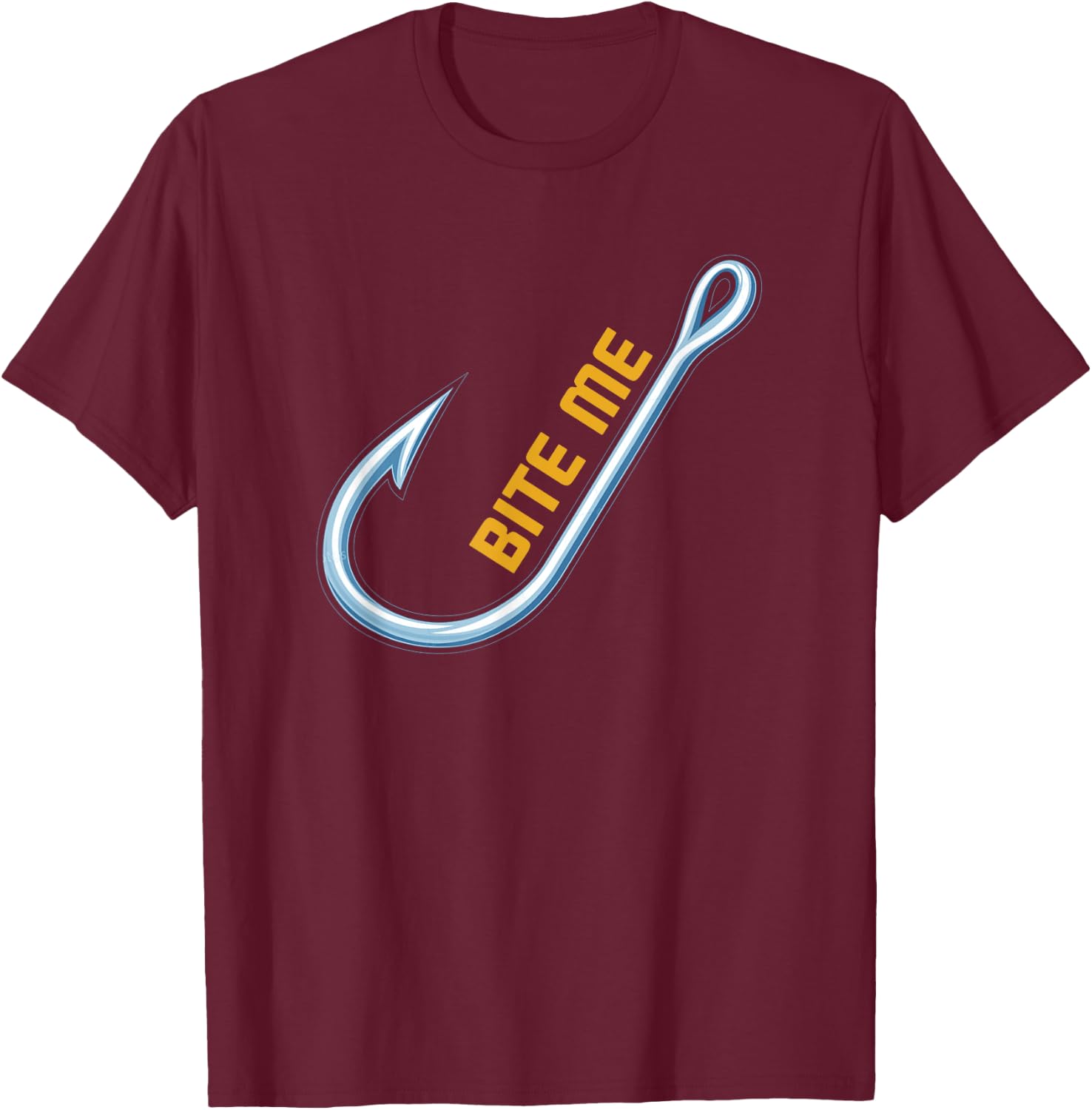 Bite Me Fishing T Shirt T-Shirt - T-Shirt | Maroon
