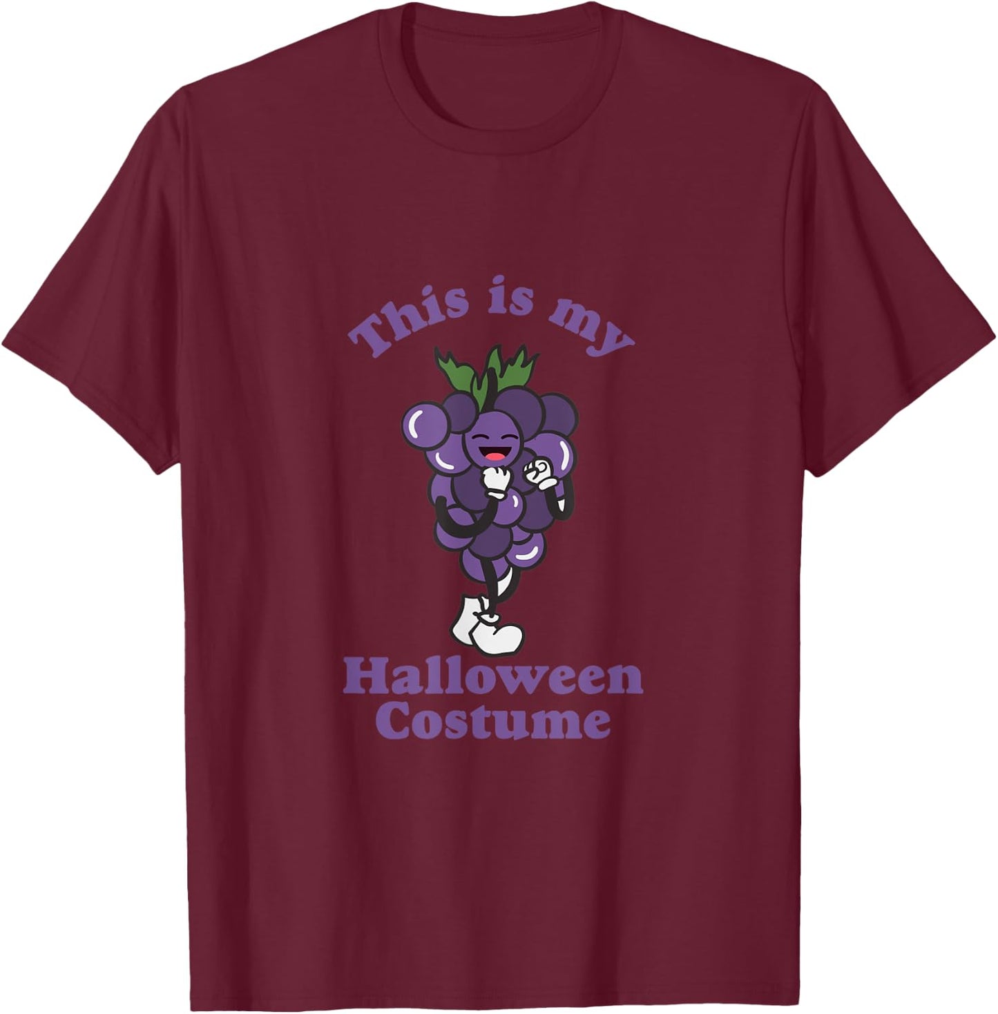 This Is My Grape Halloween Costume Retro T-Shirt - T-Shirt | Maroon