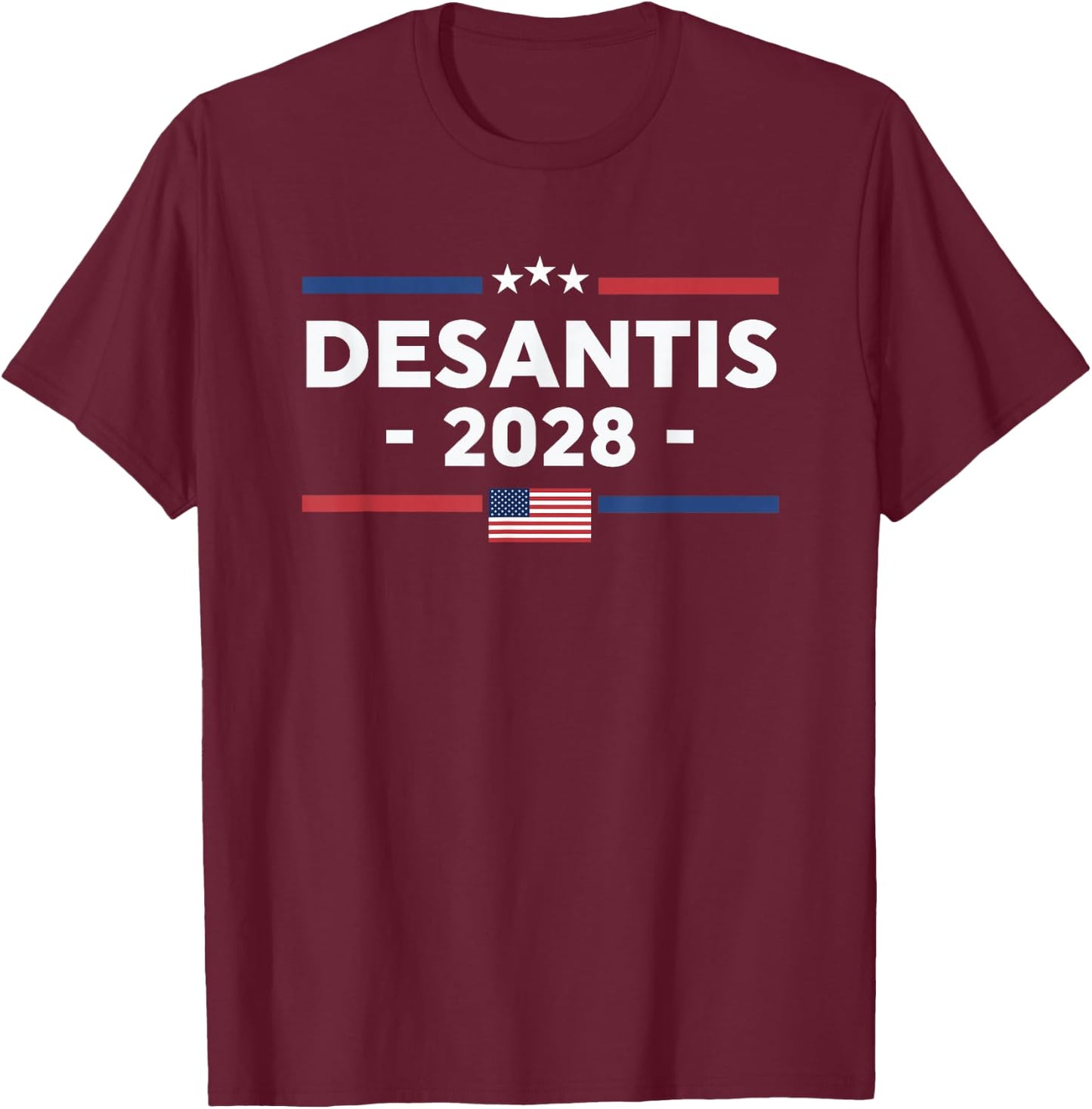 Desantis 2028 Ron Desantis 2028 President Election US Flag T-Shirt - T-Shirt | Maroon