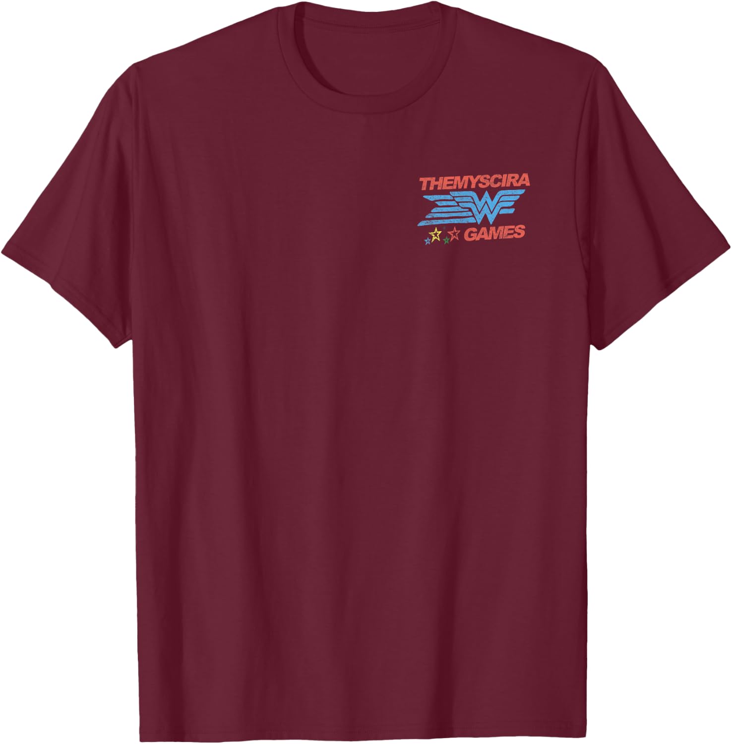 DC Comics Wonder Woman Themyscira Games Retro Front & Back T-Shirt - T-Shirt | Maroon