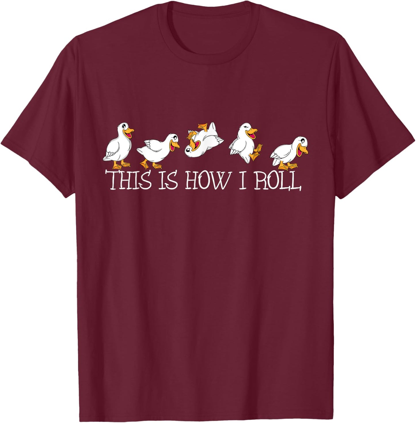 Duck Lover kids This Is How I Roll Cute Ducks T-Shirt - T-Shirt | Maroon