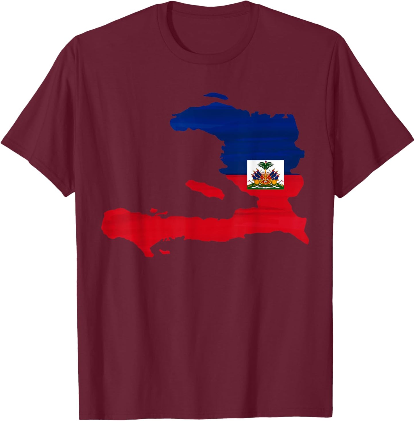 Haiti Flag T-Shirt - T-Shirt | Maroon