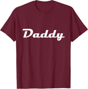 Daddy Classic Retro Lettering Father's Day Dad T-Shirt - T-Shirt | Maroon