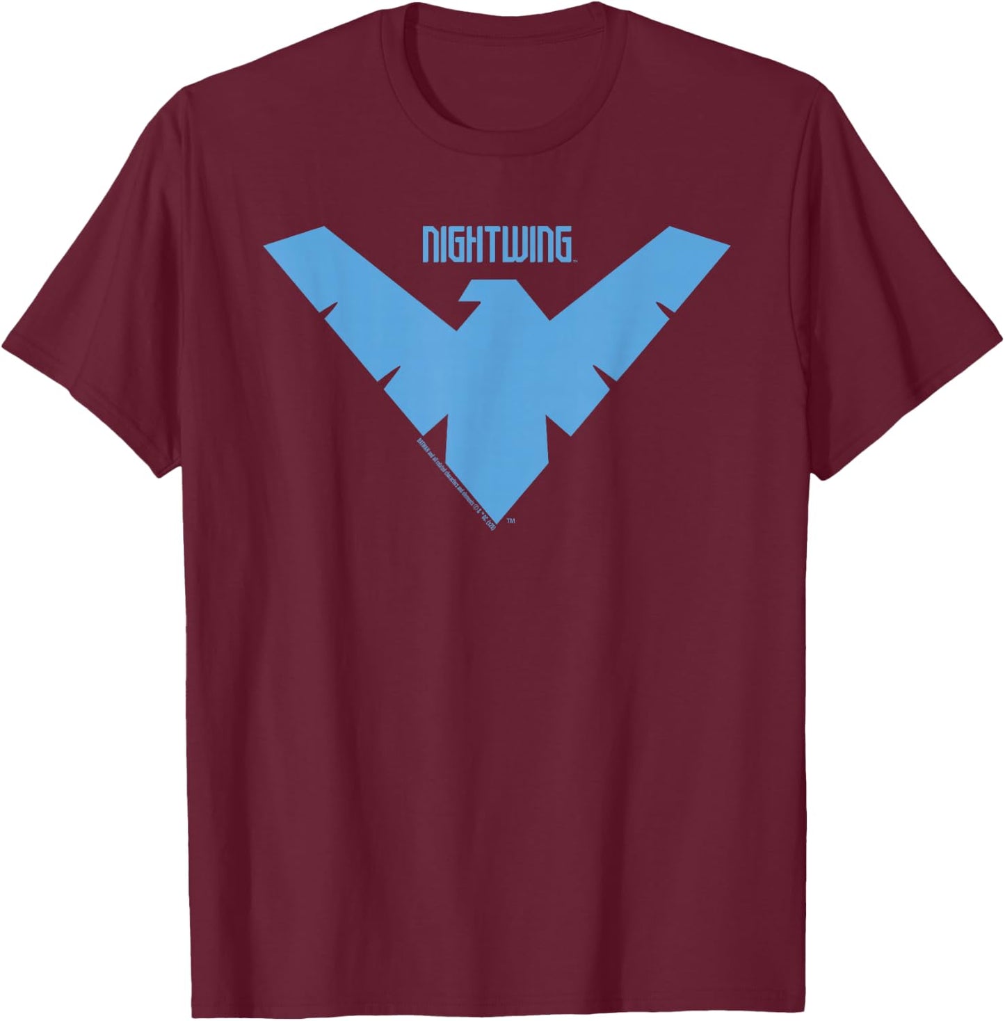 Batman Nightwing Logo , Black, S T-Shirt - T-Shirt | Maroon