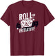 Dungeons & Dragons Roll For Initiative 1974 Text Logo T-Shirt - T-Shirt | Maroon