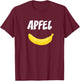 Apple with Banana Spring Summer Party Vegan Fruit , black T-Shirt - T-Shirt | Maroon