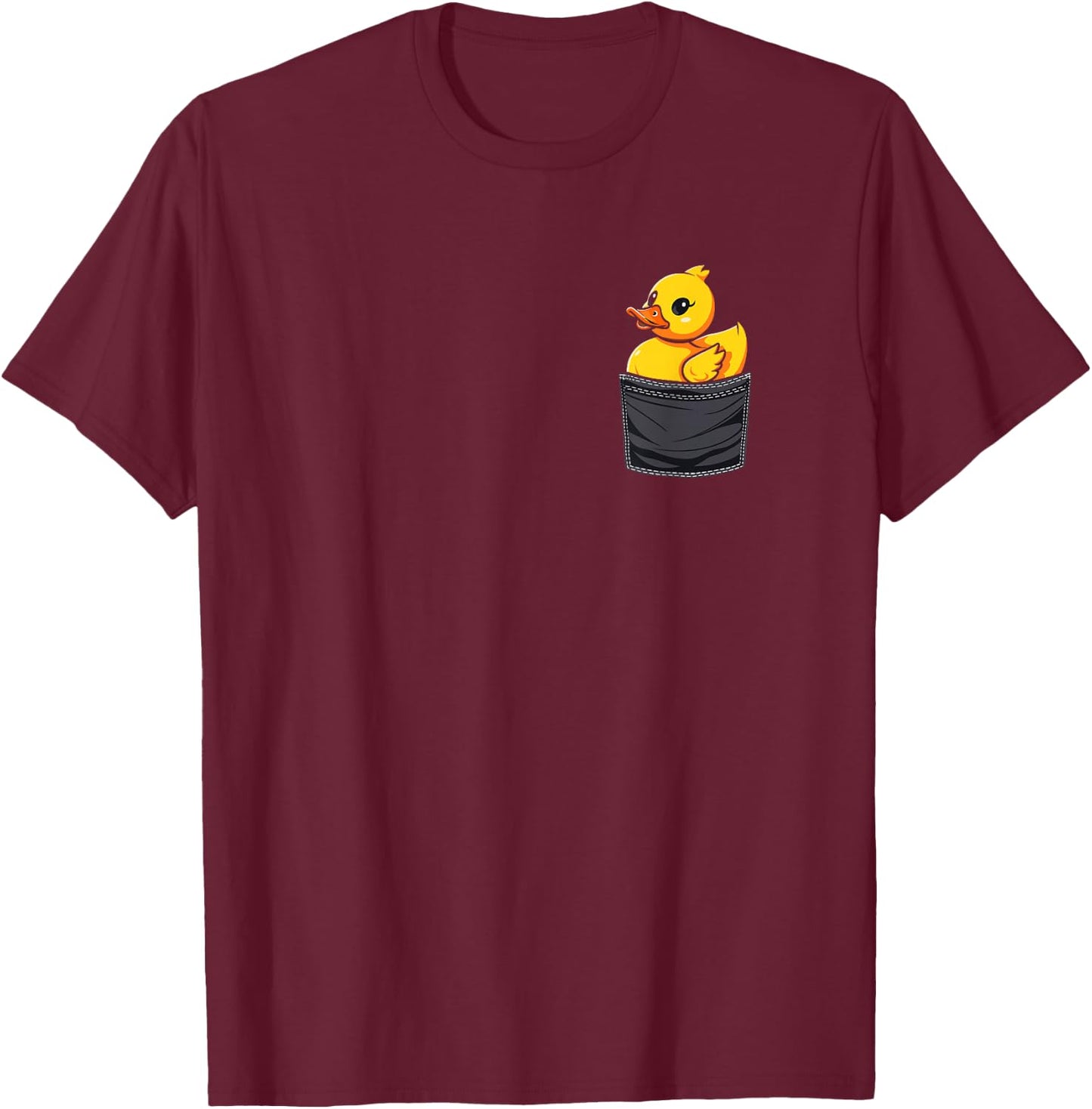 Rubber Duck in Pocket Rubber Duckie T-Shirt - T-Shirt | Maroon
