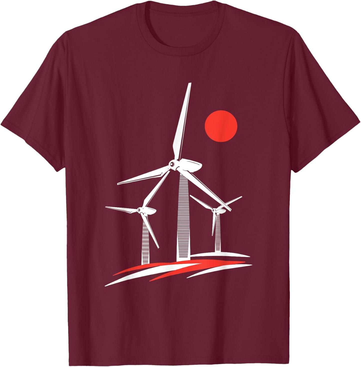Windrad Windpower Windkraft Windenergie Erneuerbare Energie T-Shirt - T-Shirt | Maroon