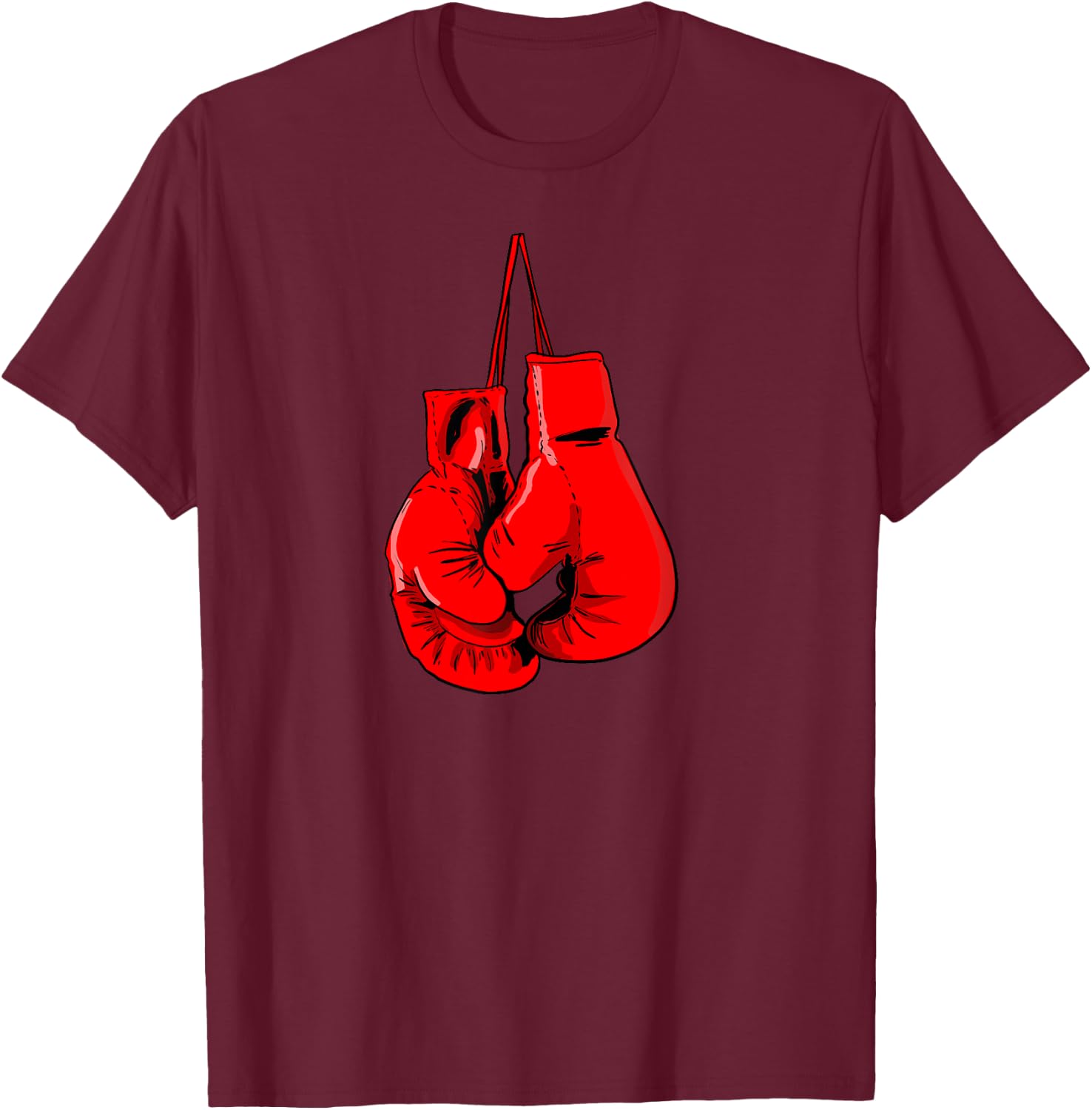 Boxing Gloves Boxer , Black, S T-Shirt - T-Shirt | Maroon