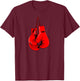 Boxing Gloves Boxer , Black, S T-Shirt - T-Shirt | Maroon