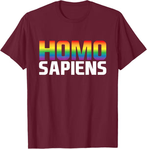 HOMO SAPIENS - Pride Rainbow Queer Lesbisch Gay CSD LGBTQ+ T-Shirt - T-Shirt | Maroon