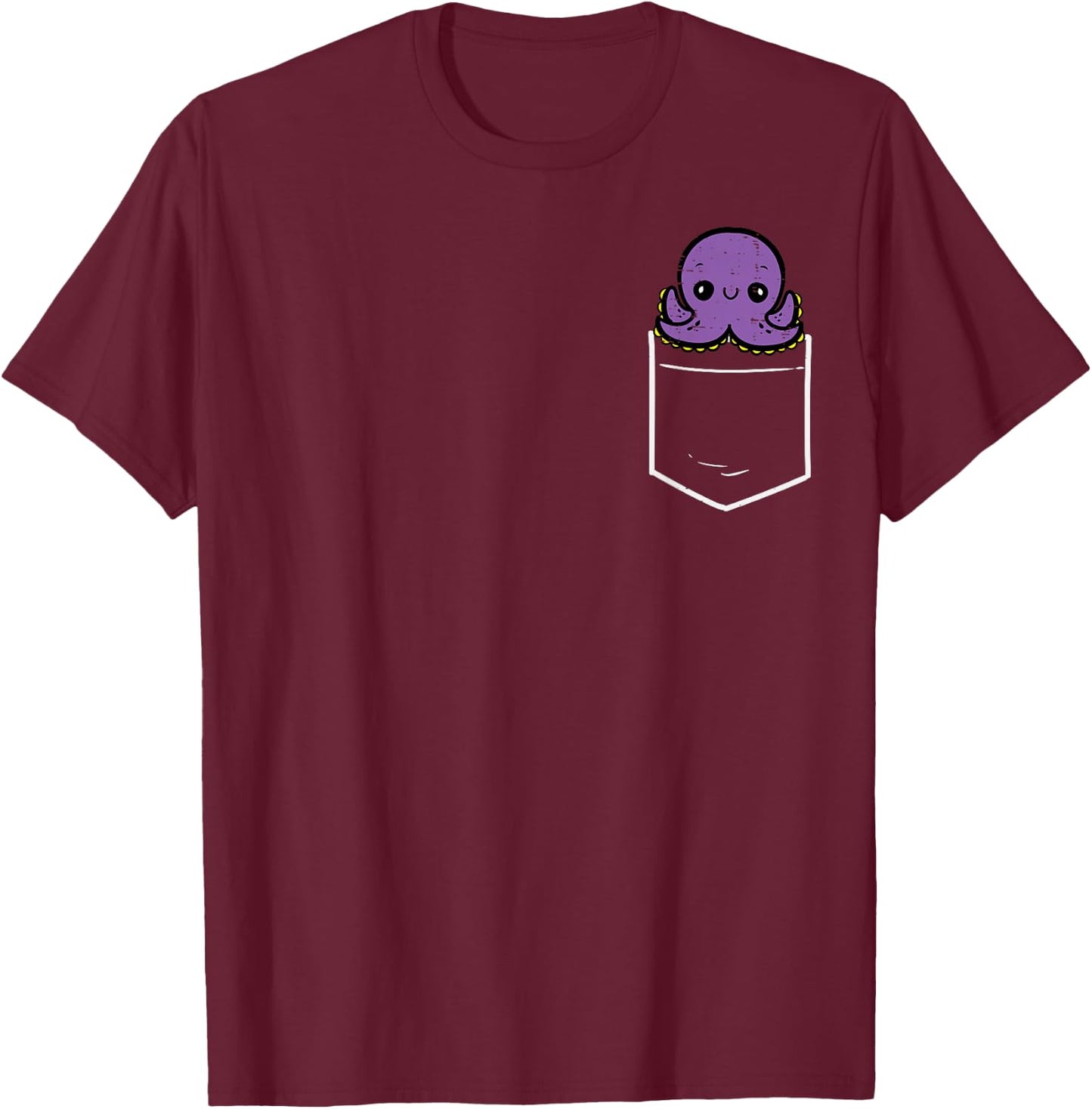 Coconut Octopus Pocket Cephalopod Women Men Boys Girls Kids T-Shirt - T-Shirt | Maroon