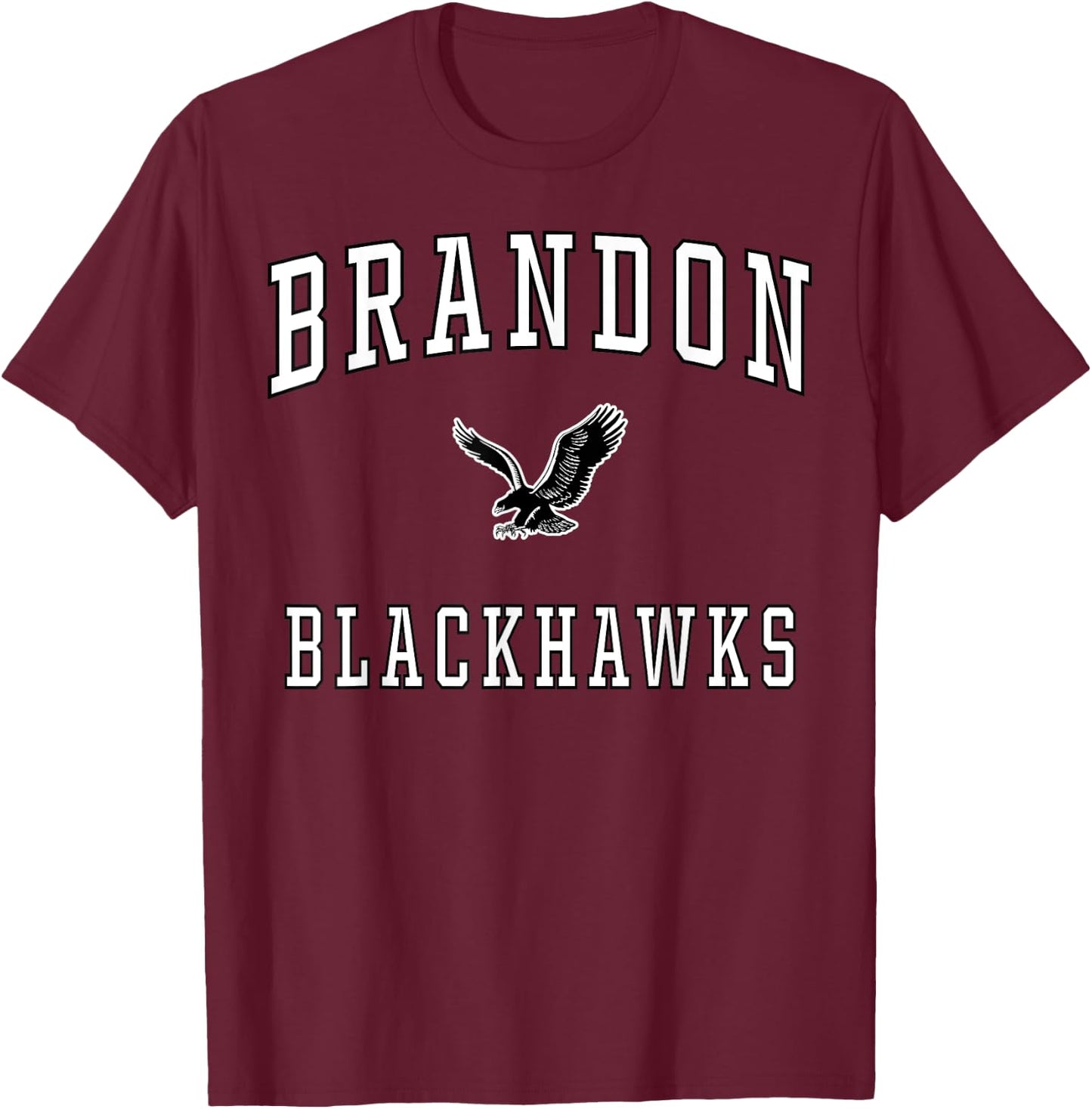 Brandon High School Blackhawks T-Shirt - T-Shirt | Maroon