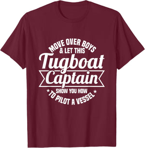 Towboat and Tug Boat Captain Design for a Tugboat Captain T-Shirt - T-Shirt | Maroon