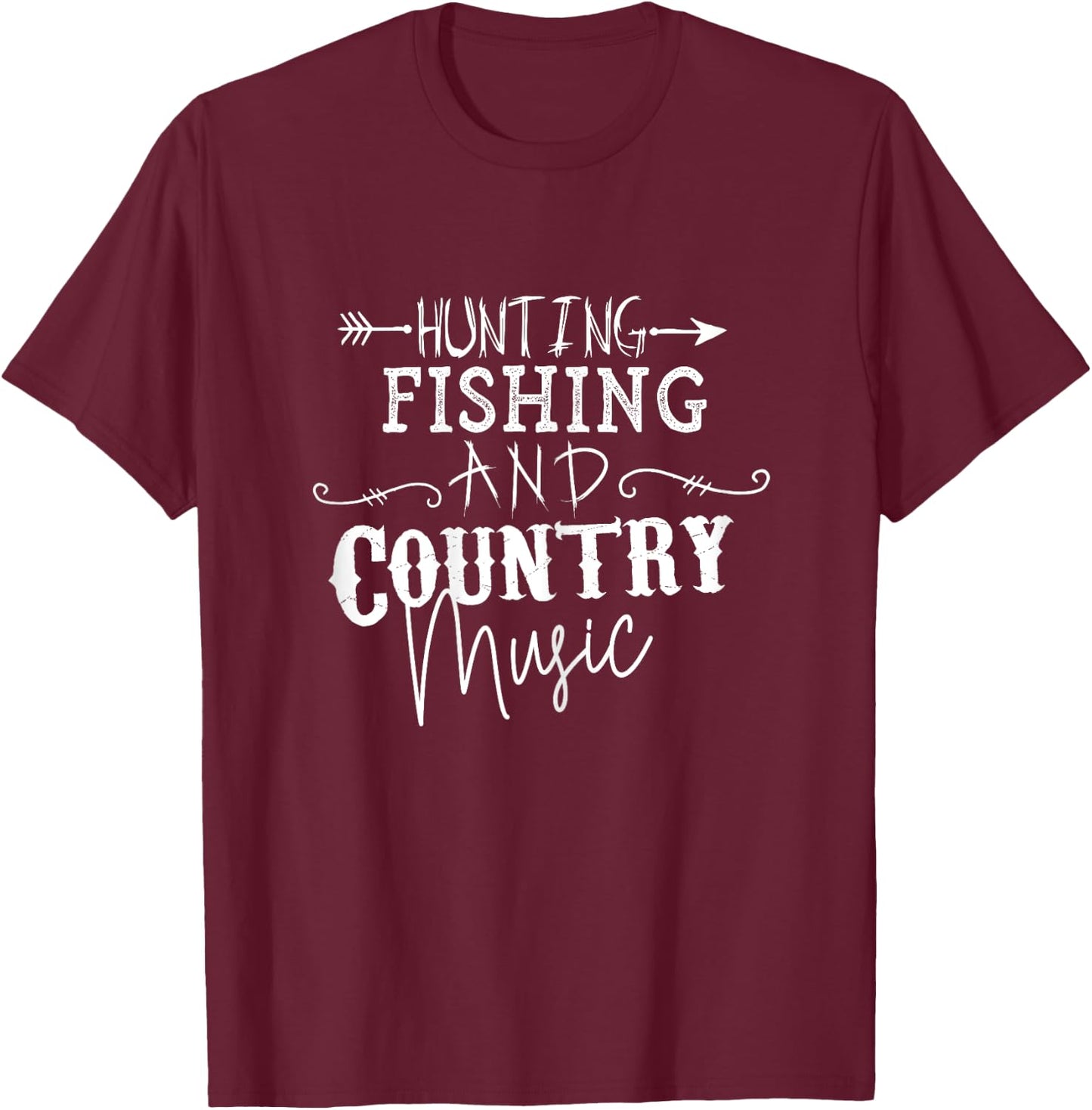 Hunting Fishing and Country Music Shirt Teen Girl T-Shirt - T-Shirt | Maroon