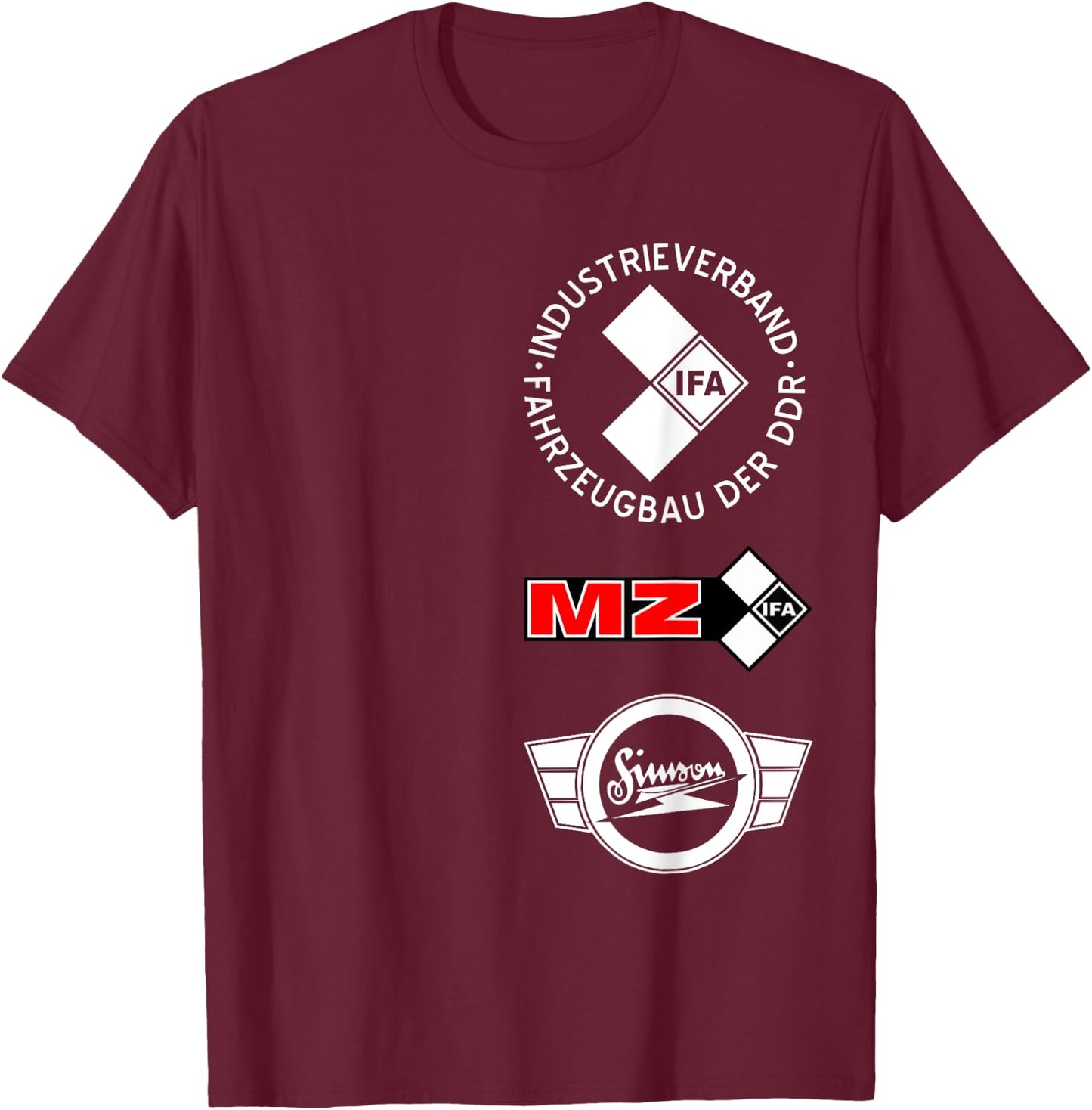 Simson IFA Suhl MZ ETZ TS ES DDR VEB Rocker Fun Gift , black T-Shirt - T-Shirt | Maroon