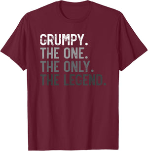 Grumpy One Only Legend Father's Day for Papa Grandpa T-Shirt - T-Shirt | Maroon