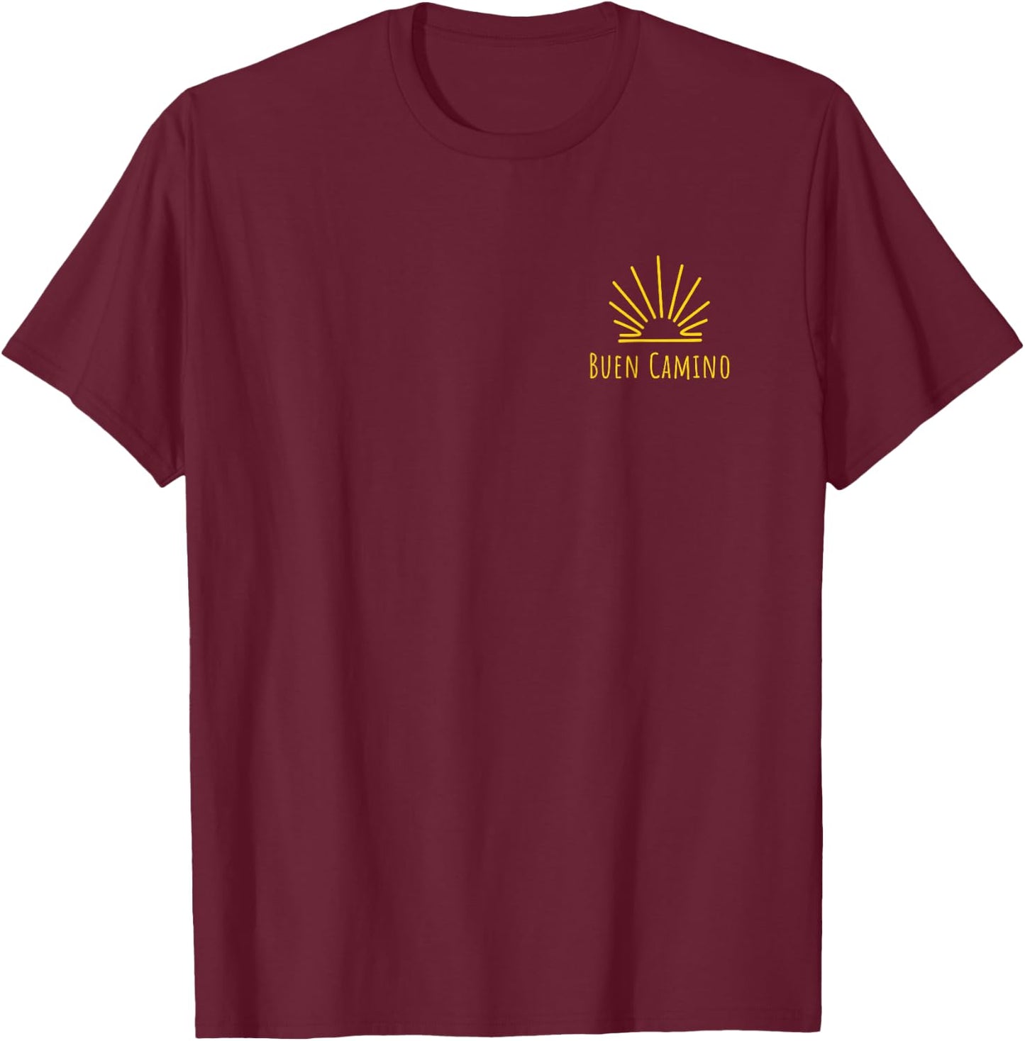 el Buen Camino de Santiago de Compostela Clothes and articles , Black, S T-Shirt - T-Shirt | Maroon