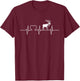 Elk Heartbeat Elks Elk T-Shirt - T-Shirt | Maroon