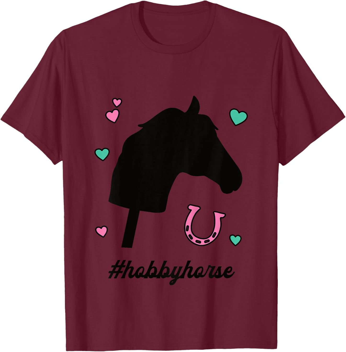 Kinder #Hobbyhorse Mädchen Steckenpferde Reiten Pferd Hobby Horsing T-Shirt - T-Shirt | Maroon