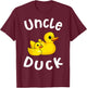 Uncle Duck Birthday Rubber Duck Kids Family Matching T-Shirt - T-Shirt | Maroon